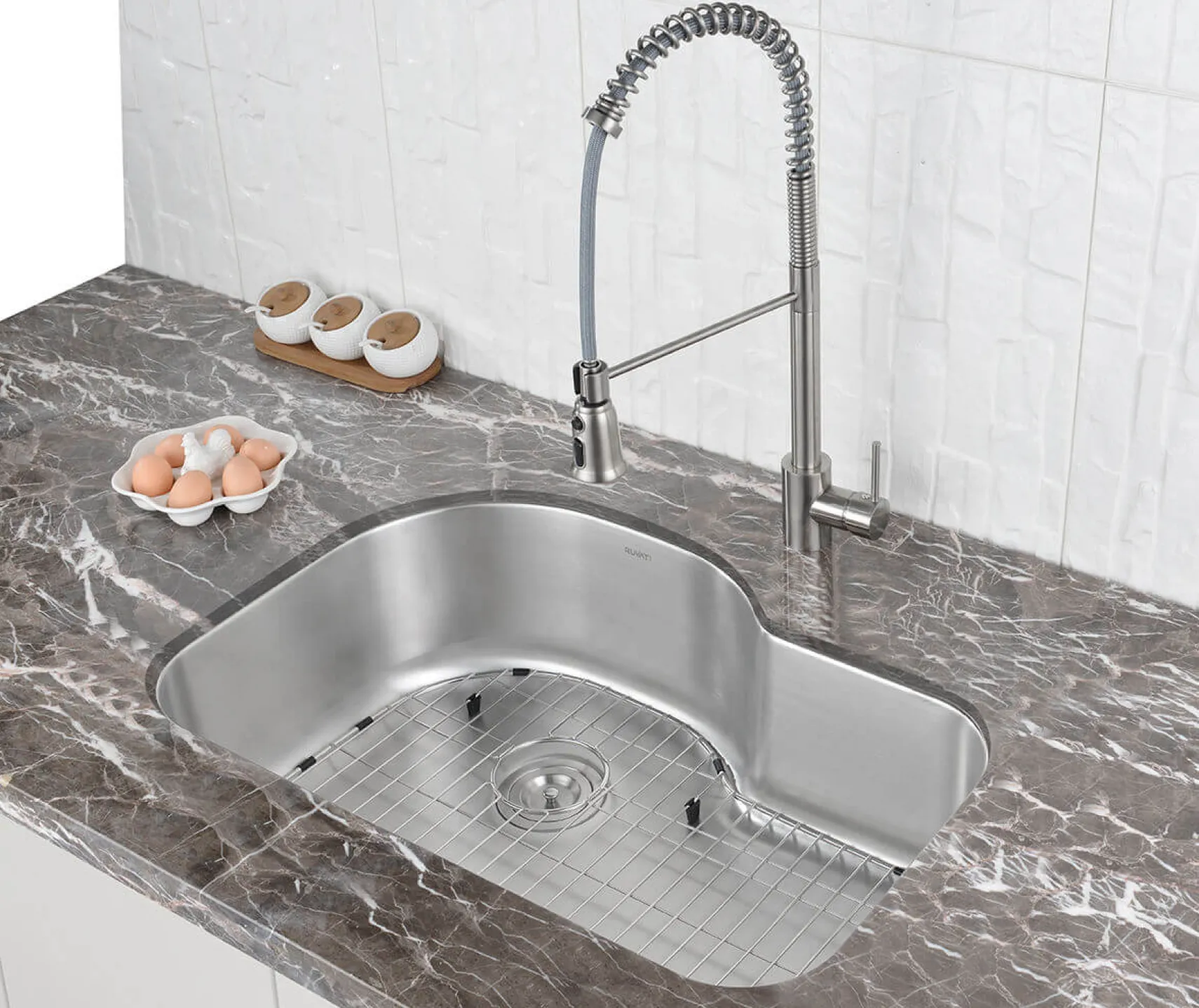 Ruvati Parmi 32" Undermount Stainless Steel Kitchen Sink, 16 Gauge, RVM4700