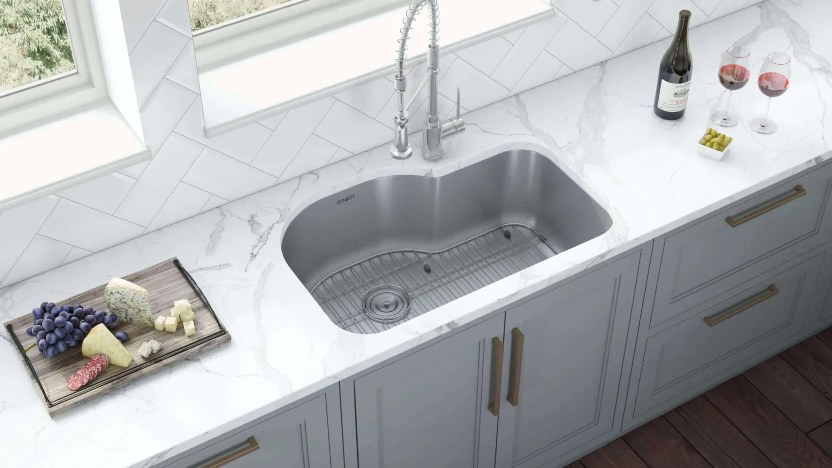Ruvati Parmi 32" Undermount Stainless Steel Kitchen Sink, 16 Gauge, RVM4700