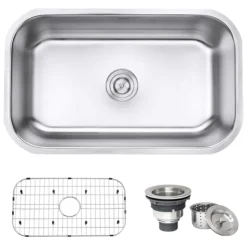 Ruvati Parmi 30" Undermount Stainless Steel Kitchen Sink, 16 Gauge, RVM4250
