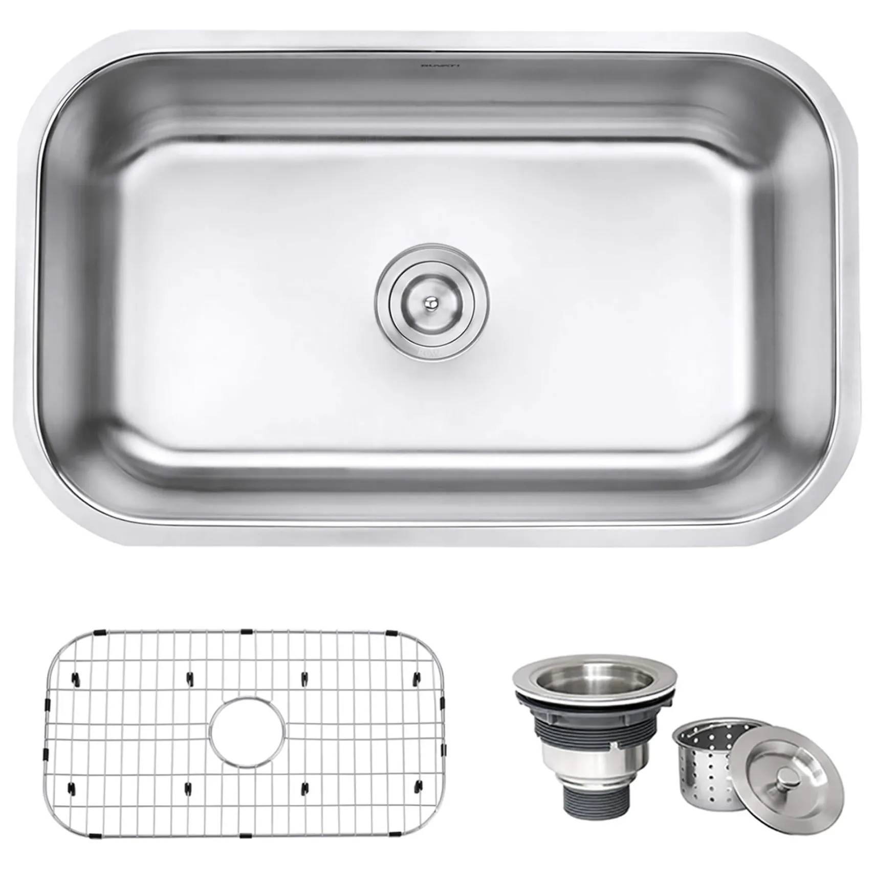 Ruvati Parmi 30" Undermount Stainless Steel Kitchen Sink, 16 Gauge, RVM4250