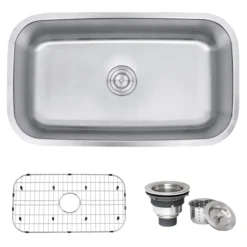 Ruvati Parmi 32" Undermount Stainless Steel Kitchen Sink, 16 Gauge, RVM4200
