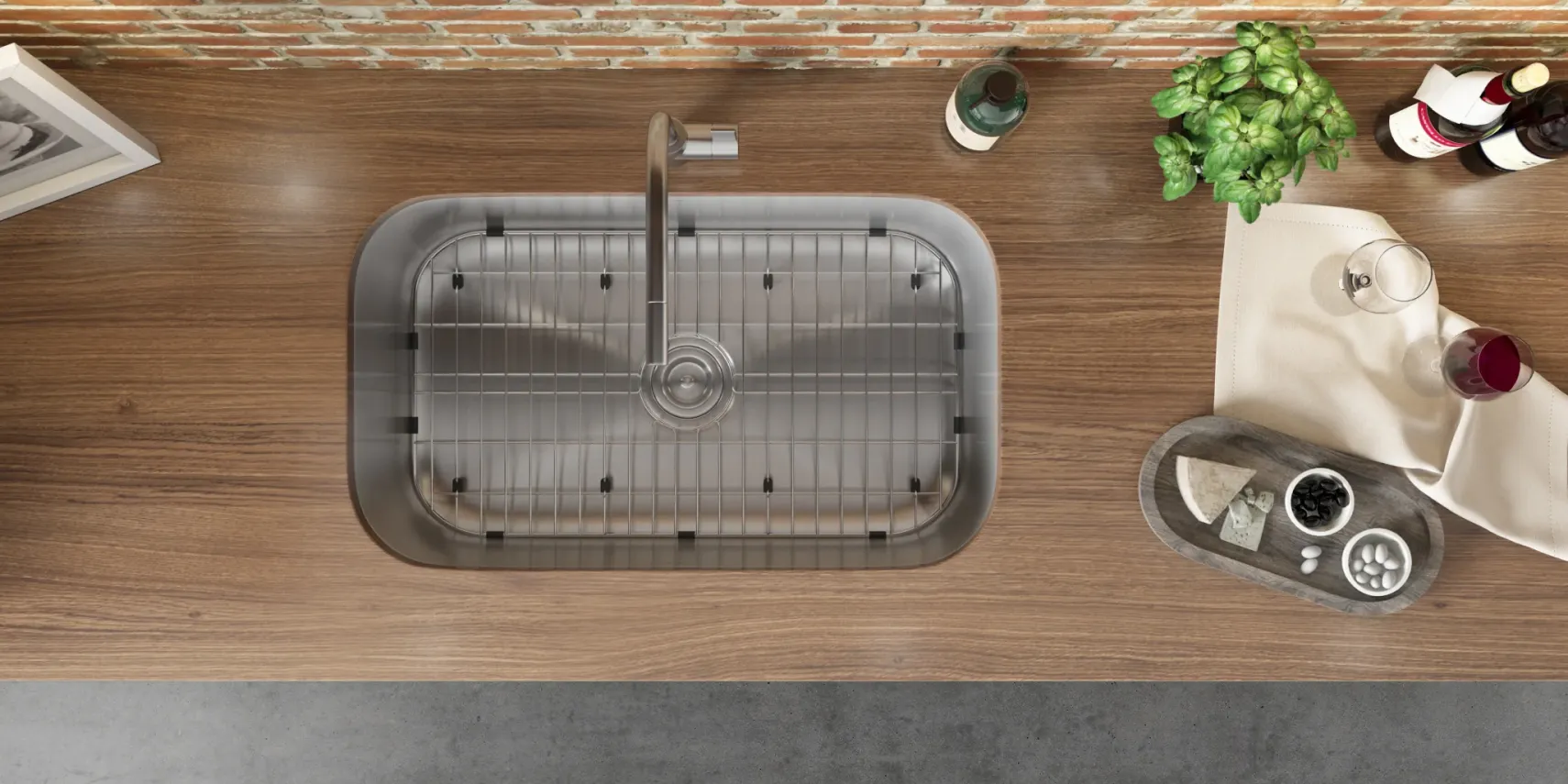 Ruvati Parmi 32" Undermount Stainless Steel Kitchen Sink, 16 Gauge, RVM4200