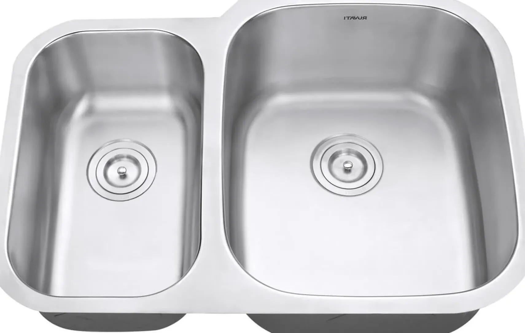 Ruvati Parmi 29" Undermount Stainless Steel Kitchen Sink, 40/60 Double Bowl, 16 Gauge, RVM4505