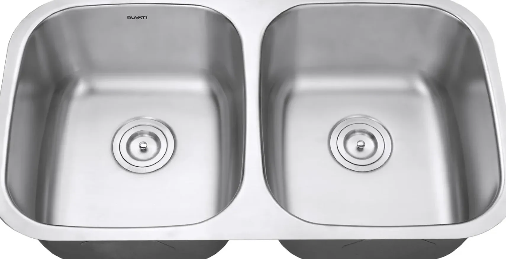 Ruvati Parmi 32" Undermount Stainless Steel Kitchen Sink, 50/50 Double Bowl, 16 Gauge, RVM4300