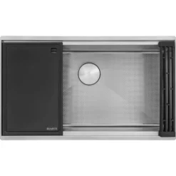 Ruvati Roma Hex Hex Bottom 30-inch Workstation Scratch Resistant Embossed Texture Kitchen Sink Stainless Steel, 16, RVH8630