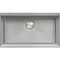 Ruvati Roma Hex Hex Bottom 33-inch Workstation Scratch Resistant Embossed Texture Kitchen Sink Stainless Steel, 16, RVH8633
