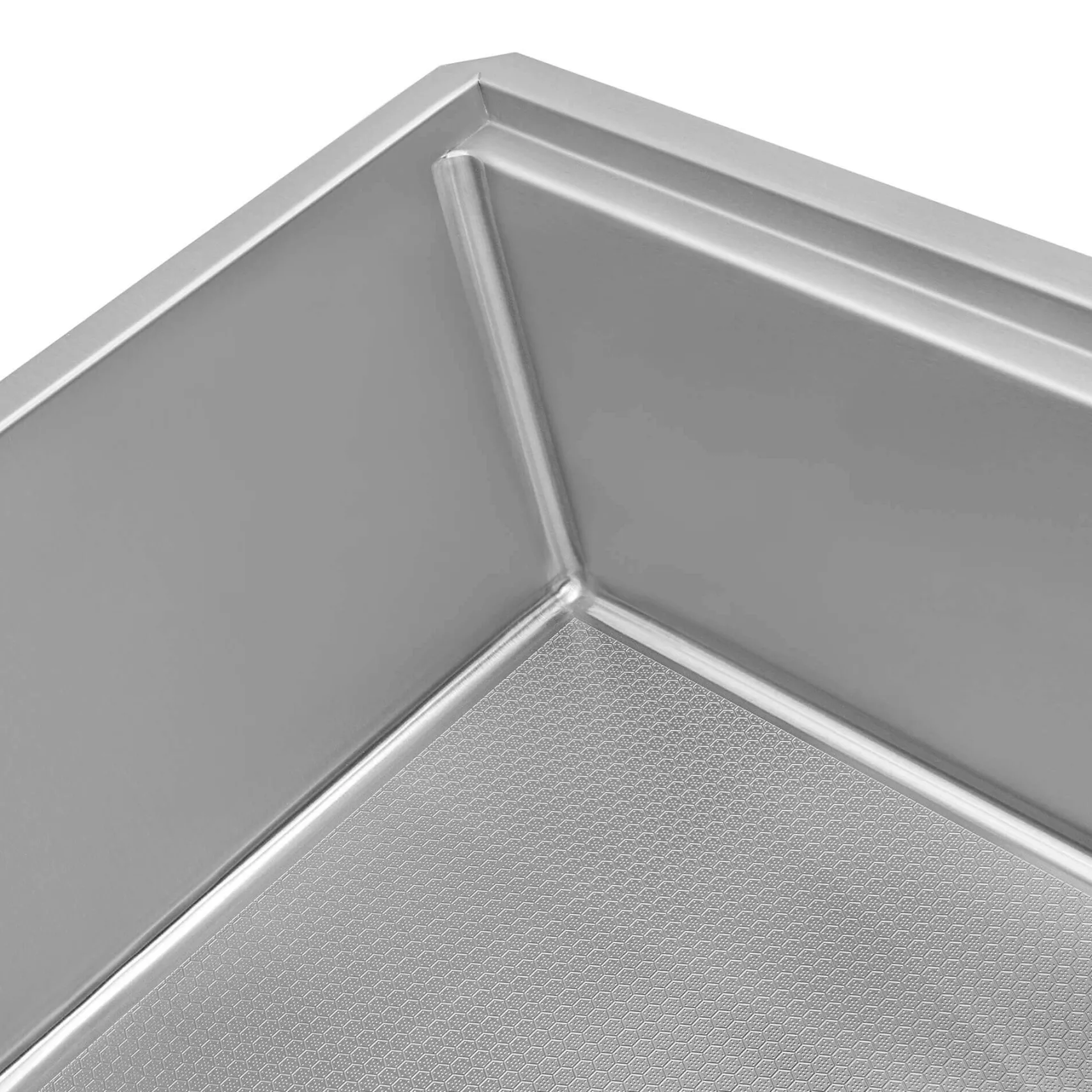 Ruvati Roma Hex Hex Bottom 33-inch Workstation Scratch Resistant Embossed Texture Kitchen Sink Stainless Steel, 16, RVH8633