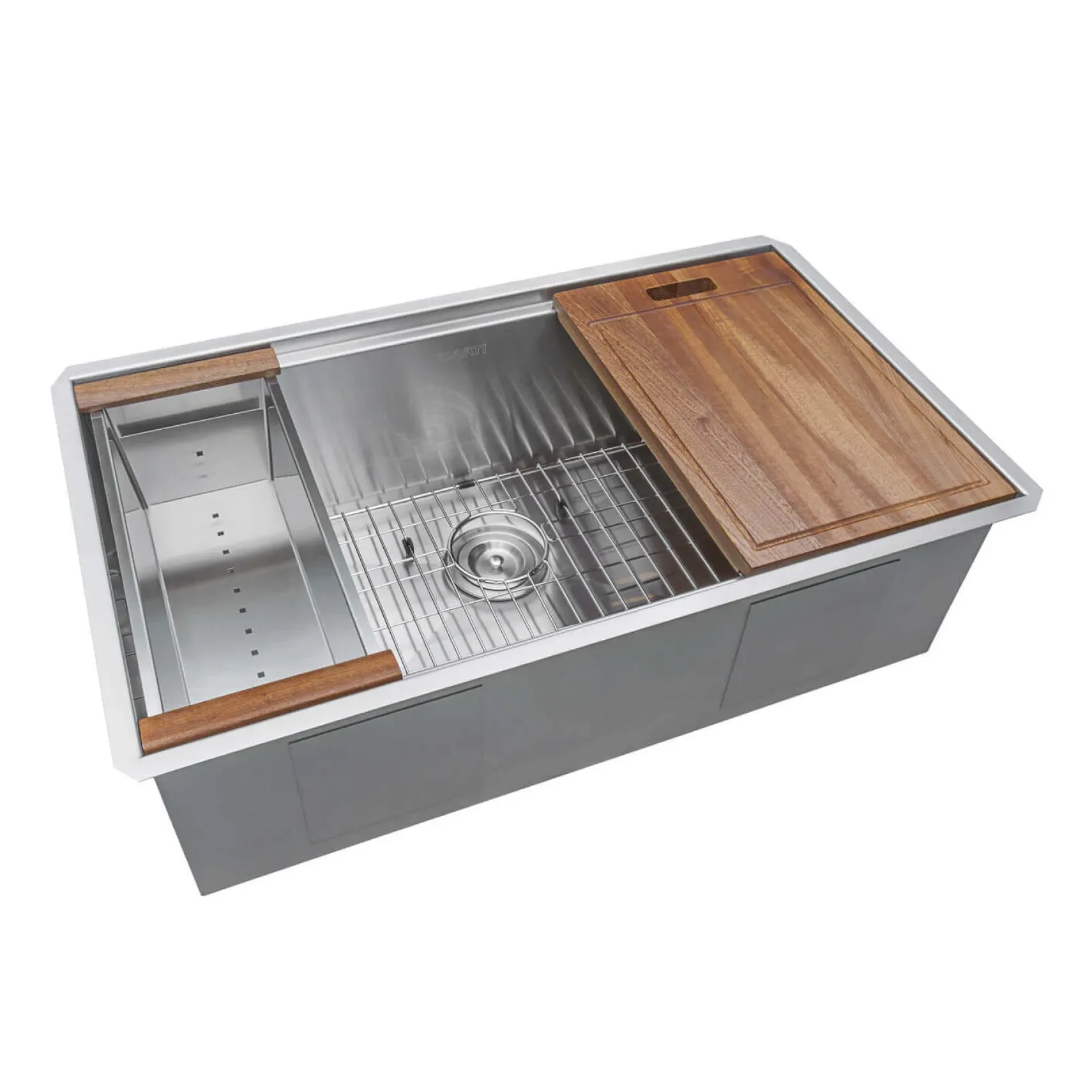 Ruvati Roma Pro 32" Undermount Stainless Steel Workstation Kitchen Sink, 16 Gauge, Rounded Corners, RVH8301
