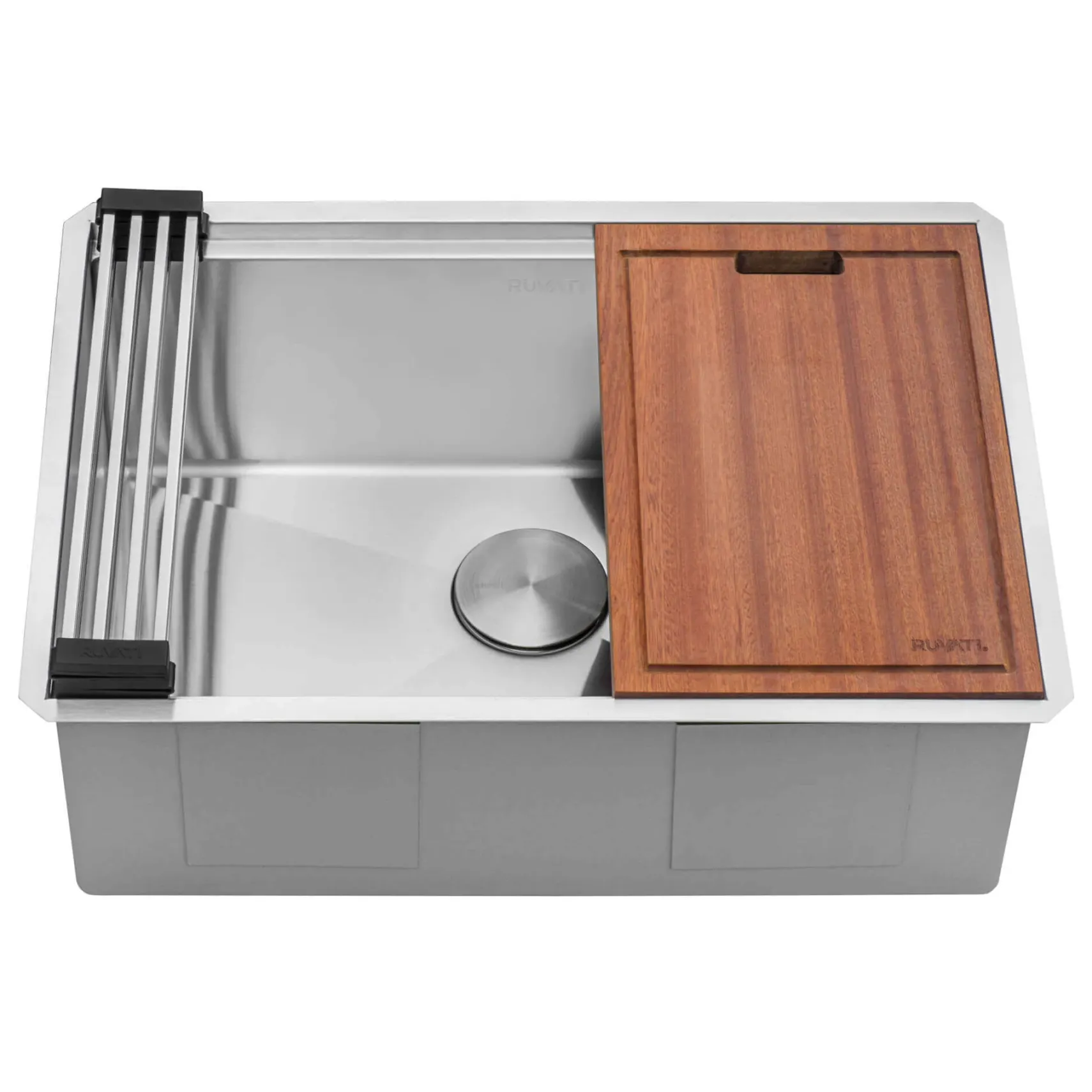 Ruvati Roma Pro 27" Undermount Stainless Steel Workstation Kitchen Sink, 16 Gauge, Rounded Corners, RVH8327
