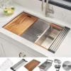 Ruvati Roma 30" Undermount Stainless Steel Workstation Kitchen Sink, 16 Gauge, RVH8310