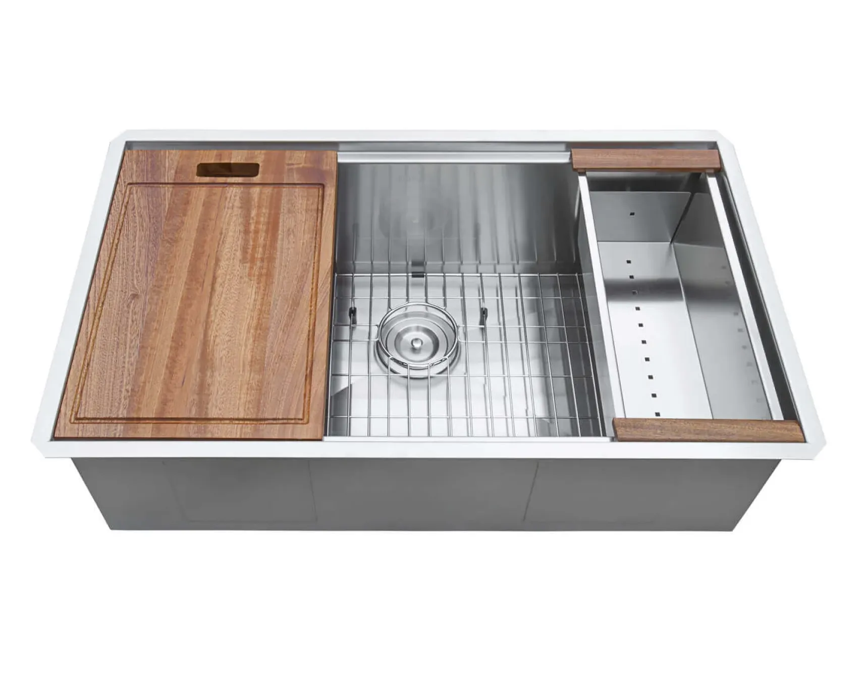 Ruvati Roma 30" Undermount Stainless Steel Workstation Kitchen Sink, 16 Gauge, RVH8310
