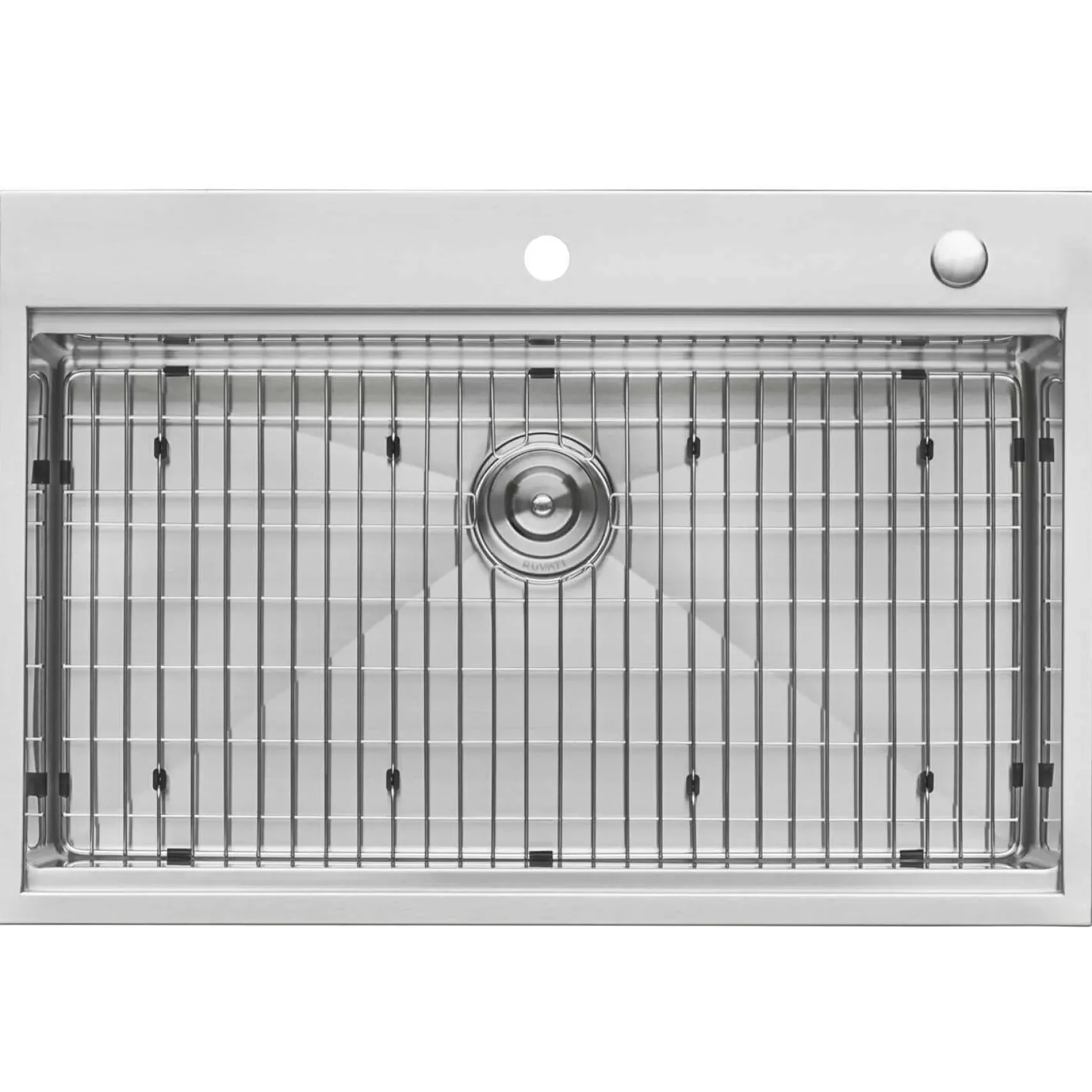 Ruvati Siena 33" Stainless Steel Workstation Kitchen Sink, 16 Gauge, Rounded Corners, RVH8003