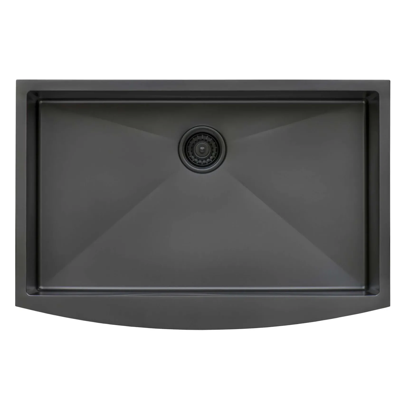 Ruvati Terraza 30" Stainless Steel Apron-front Farmhouse Sink, Gunmetal Matte Black, 16 Gauge, RVH9660BL