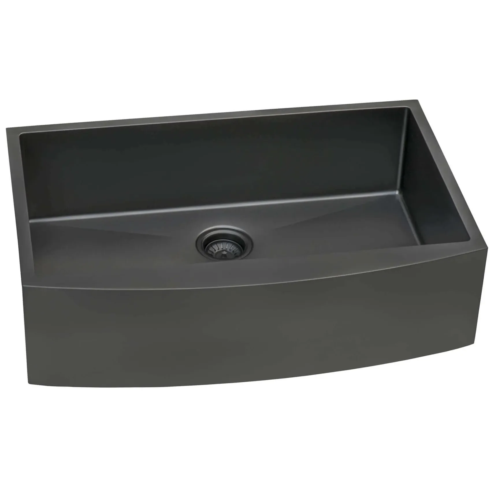 Ruvati Terraza 30" Stainless Steel Apron-front Farmhouse Sink, Gunmetal Matte Black, 16 Gauge, RVH9660BL