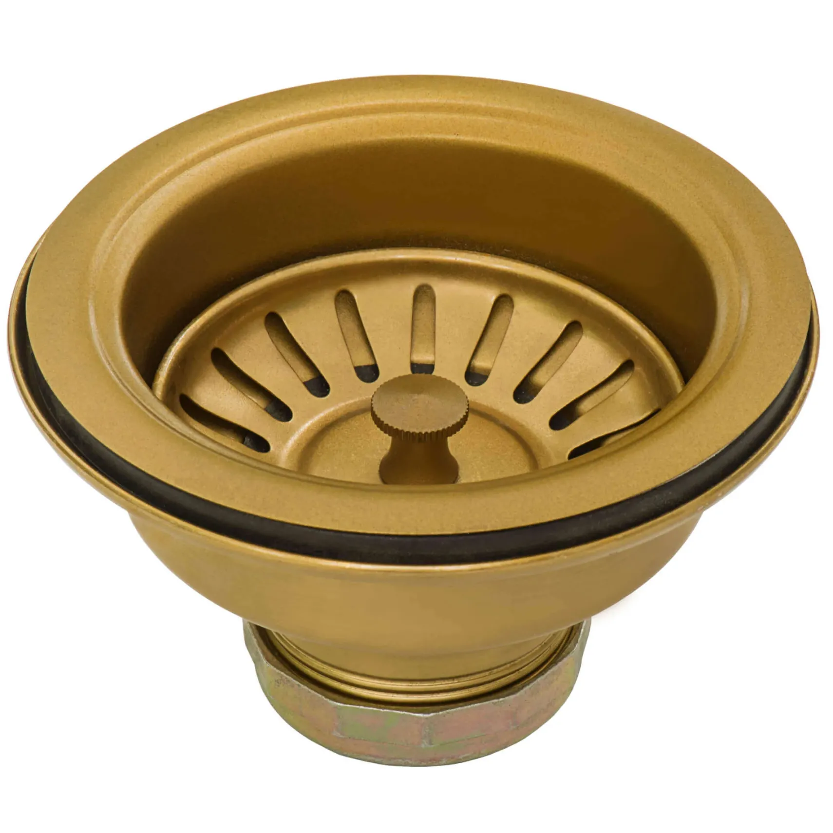 Ruvati Terraza 30" Stainless Steel Apron-front Farmhouse Sink, Brass Tone Matte Gold, 16 Gauge, RVH9660GG