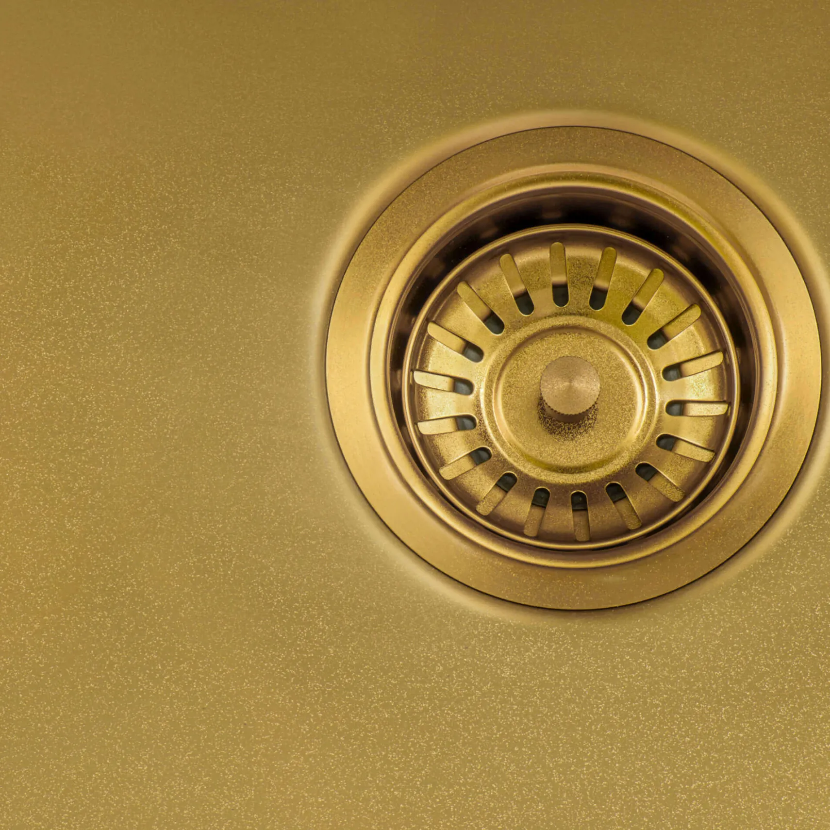 Ruvati Terraza 33" Stainless Steel Apron-front Farmhouse Sink, 60/40 Double Bowl, Brass Tone Matte Gold, 16 Gauge, RVH9742GG