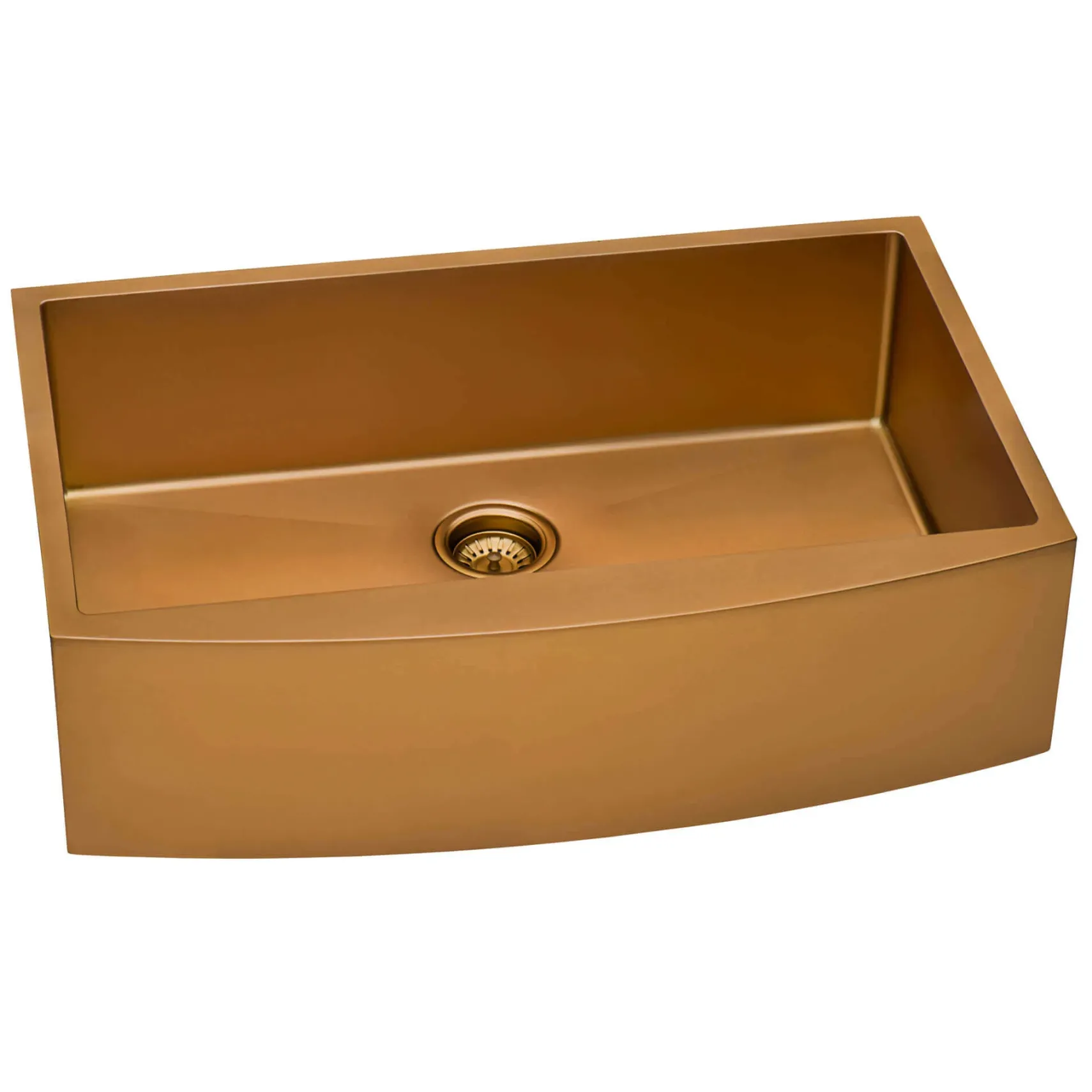 Ruvati Terraza 30" Stainless Steel Apron-front Farmhouse Sink, Copper Tone Matte Bronze, 16 Gauge, RVH9660CP
