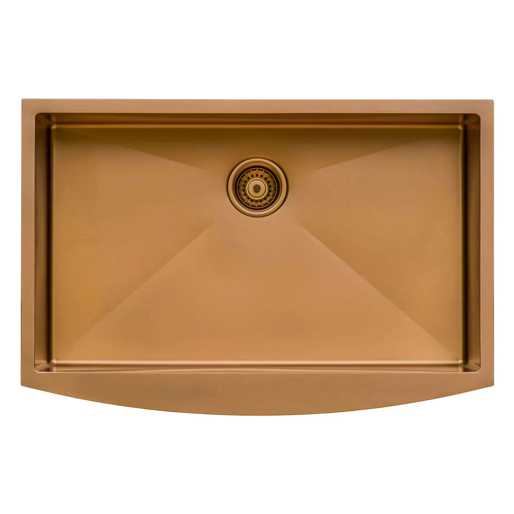 Ruvati Terraza 30" Stainless Steel Apron-front Farmhouse Sink, Copper Tone Matte Bronze, 16 Gauge, RVH9660CP