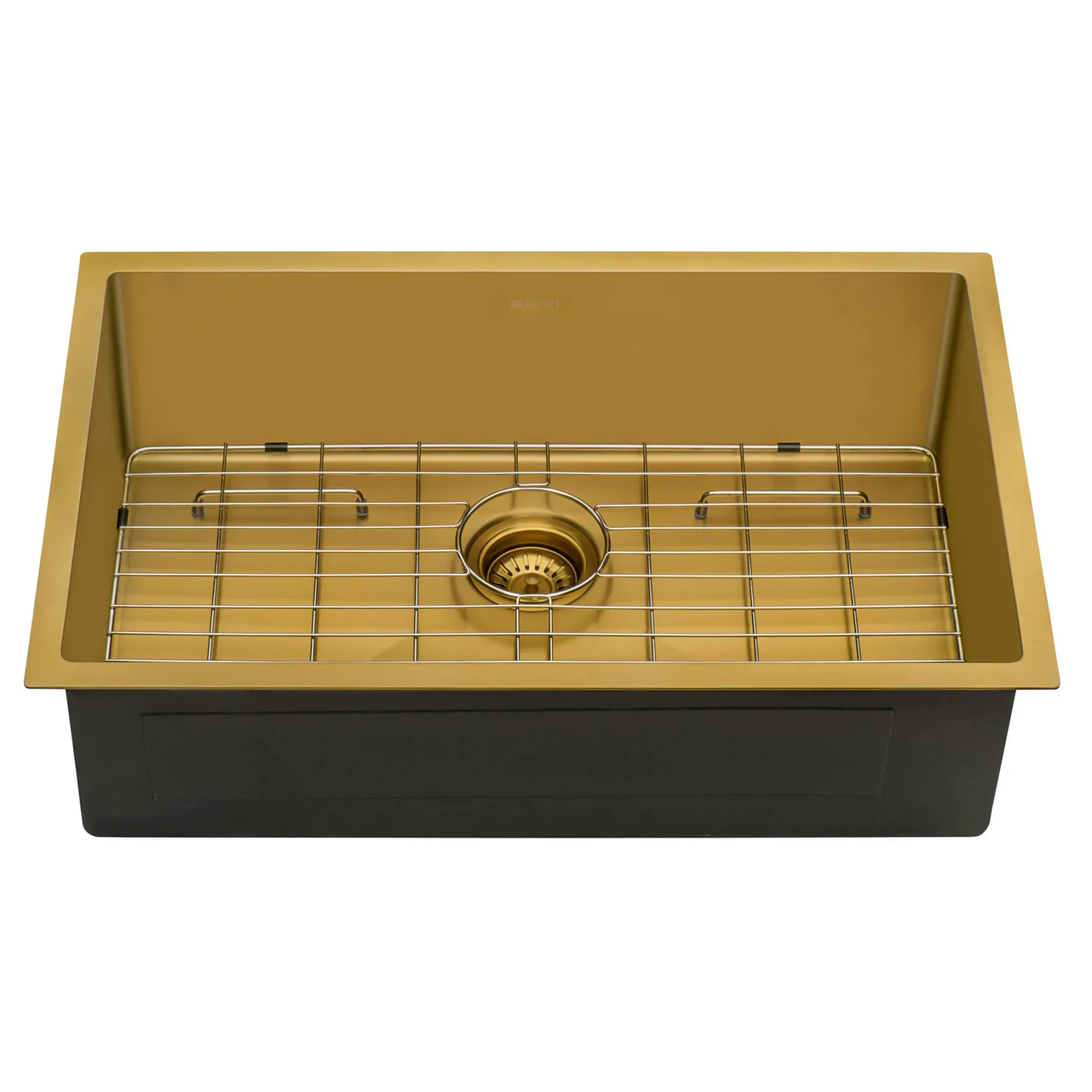 Ruvati Terraza 33" Undermount Stainless Steel Kitchen Sink, Brass Tone Matte Gold, 16 Gauge, RVH6433GG