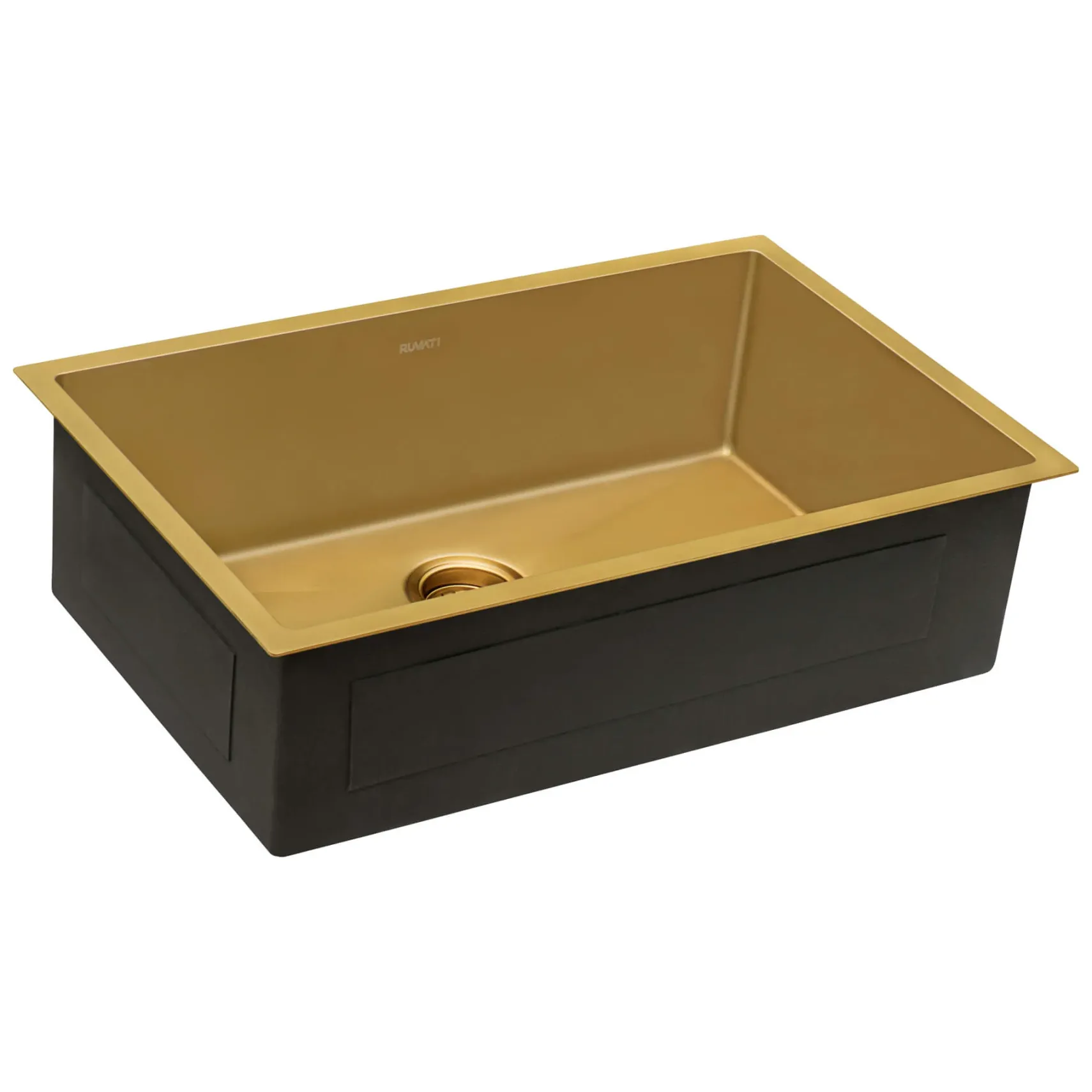 Ruvati Terraza 33" Undermount Stainless Steel Kitchen Sink, Brass Tone Matte Gold, 16 Gauge, RVH6433GG