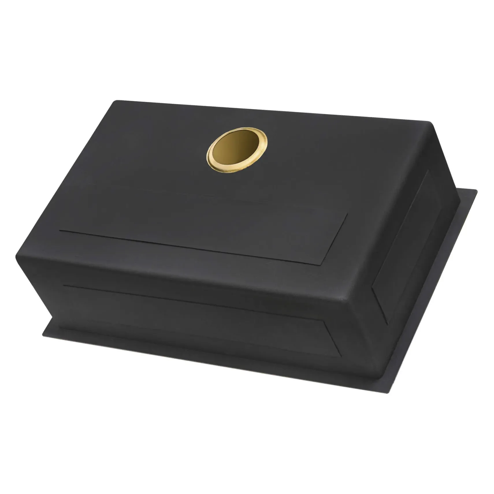 Ruvati Terraza 33" Undermount Stainless Steel Kitchen Sink, Brass Tone Matte Gold, 16 Gauge, RVH6433GG