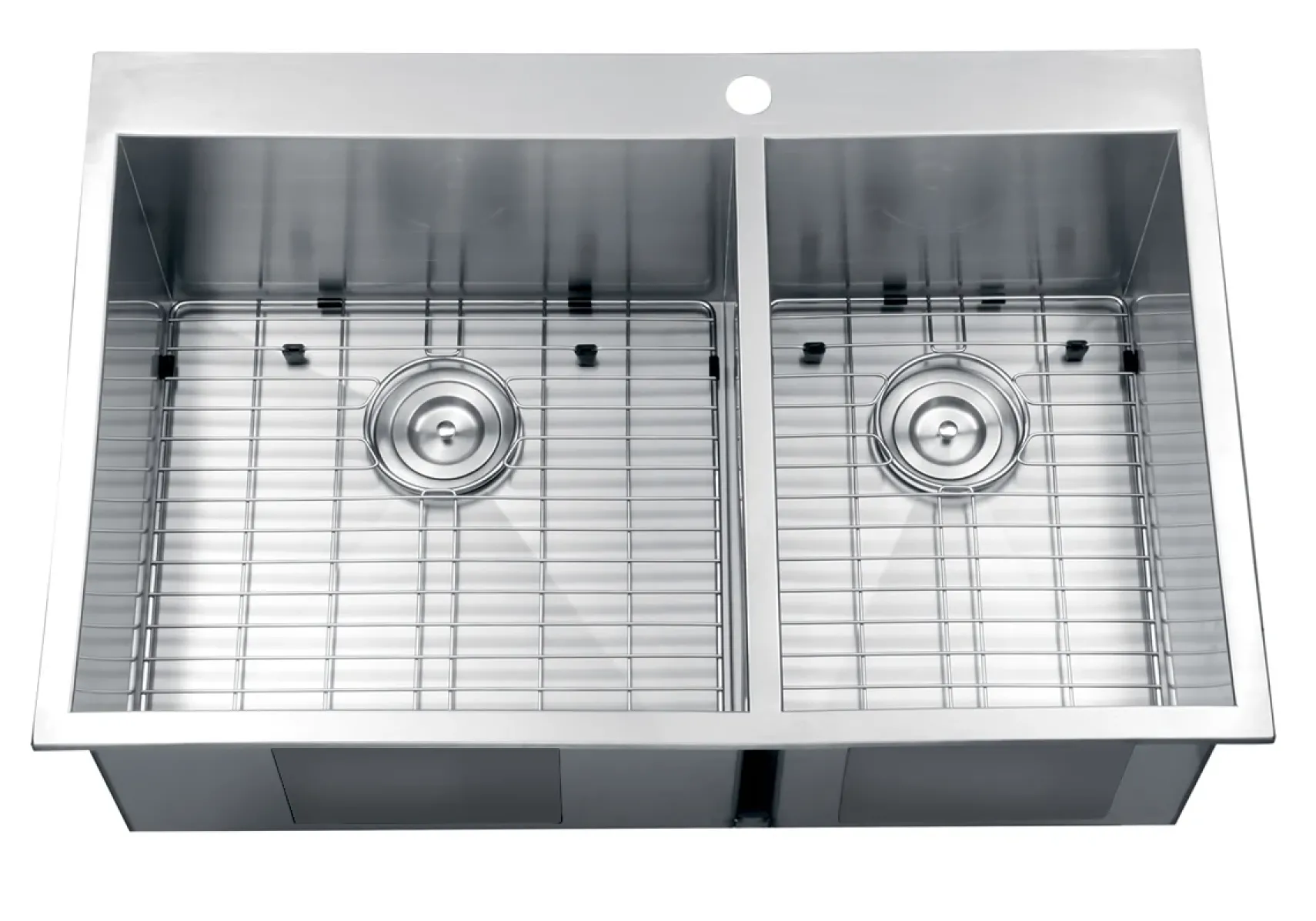 Ruvati Tirana 33" Drop In Stainless Steel Kitchen Sink, 60/40 Double Bowl, 16 Gauge, Zero Radius, RVH8050