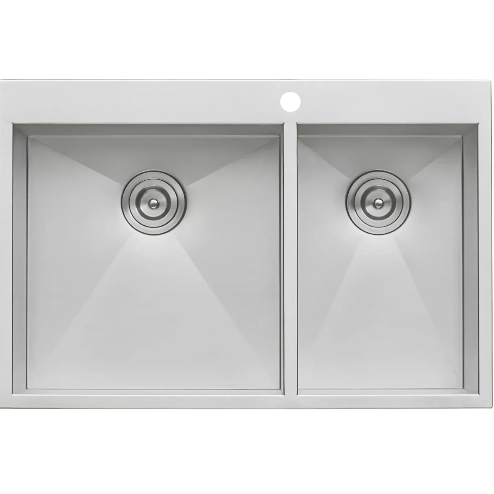 Ruvati Tirana 33" Drop In Stainless Steel Kitchen Sink, 60/40 Double Bowl, 16 Gauge, Zero Radius, RVH8050