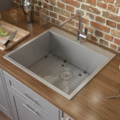 Ruvati Tirana 25" Drop-in Topmount Stainless Steel Kitchen Sink, 16 Gauge, RVH8010