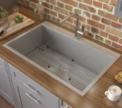 Ruvati Tirana 33" Drop-in Topmount Stainless Steel Kitchen Sink, 16 Gauge, Zero Radius, RVH8000