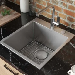 Ruvati Tirana Pro 18" Drop-in Topmount Stainless Steel Bar/Prep Sink, 16 Gauge, RVH8006
