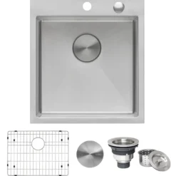 Ruvati Tirana Pro 18" Drop-in Topmount Stainless Steel Bar/Prep Sink, 16 Gauge, RVH8006