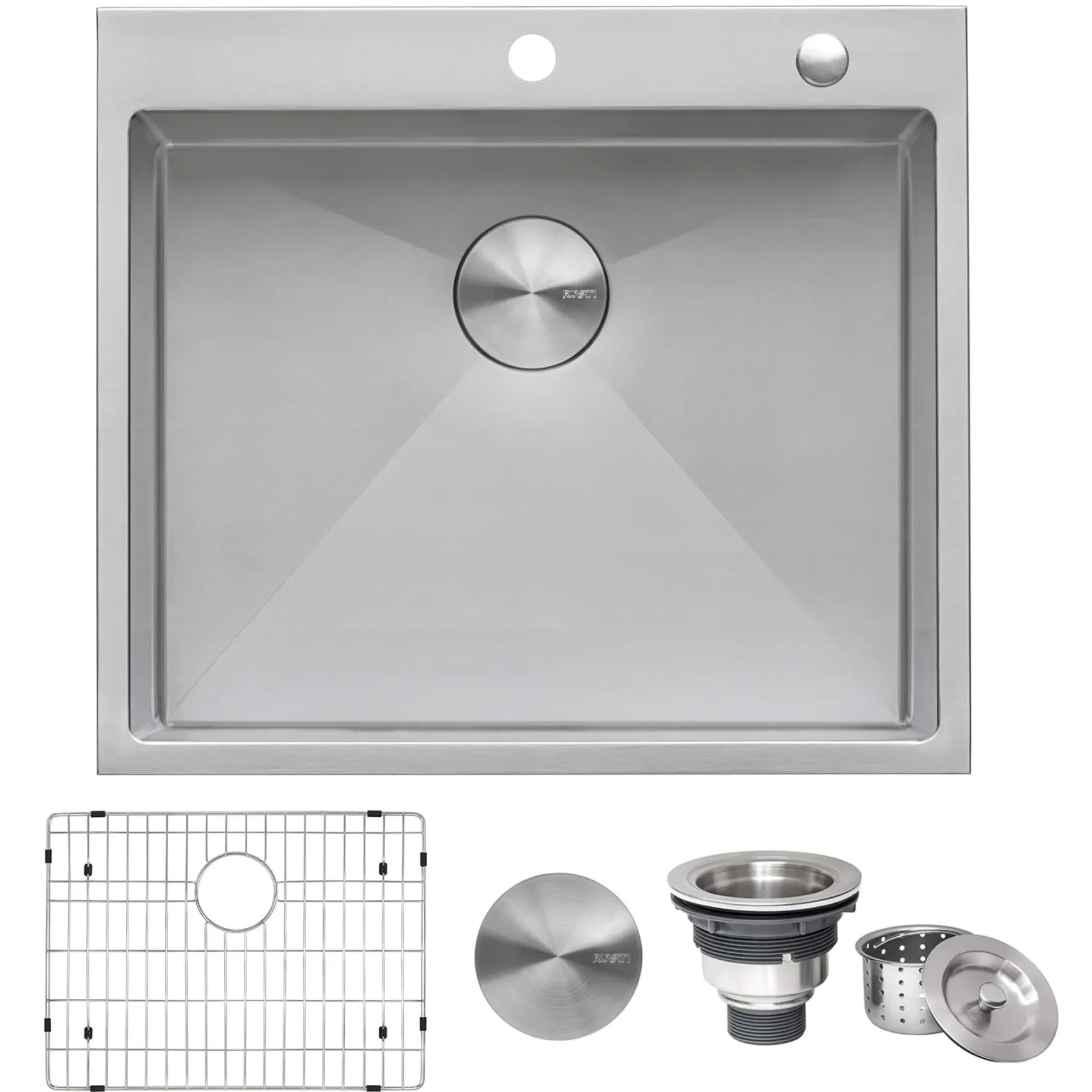Ruvati Tirana Pro 21" Drop-in Topmount Stainless Steel Bar/Prep Sink, 16 Gauge, RVH8071