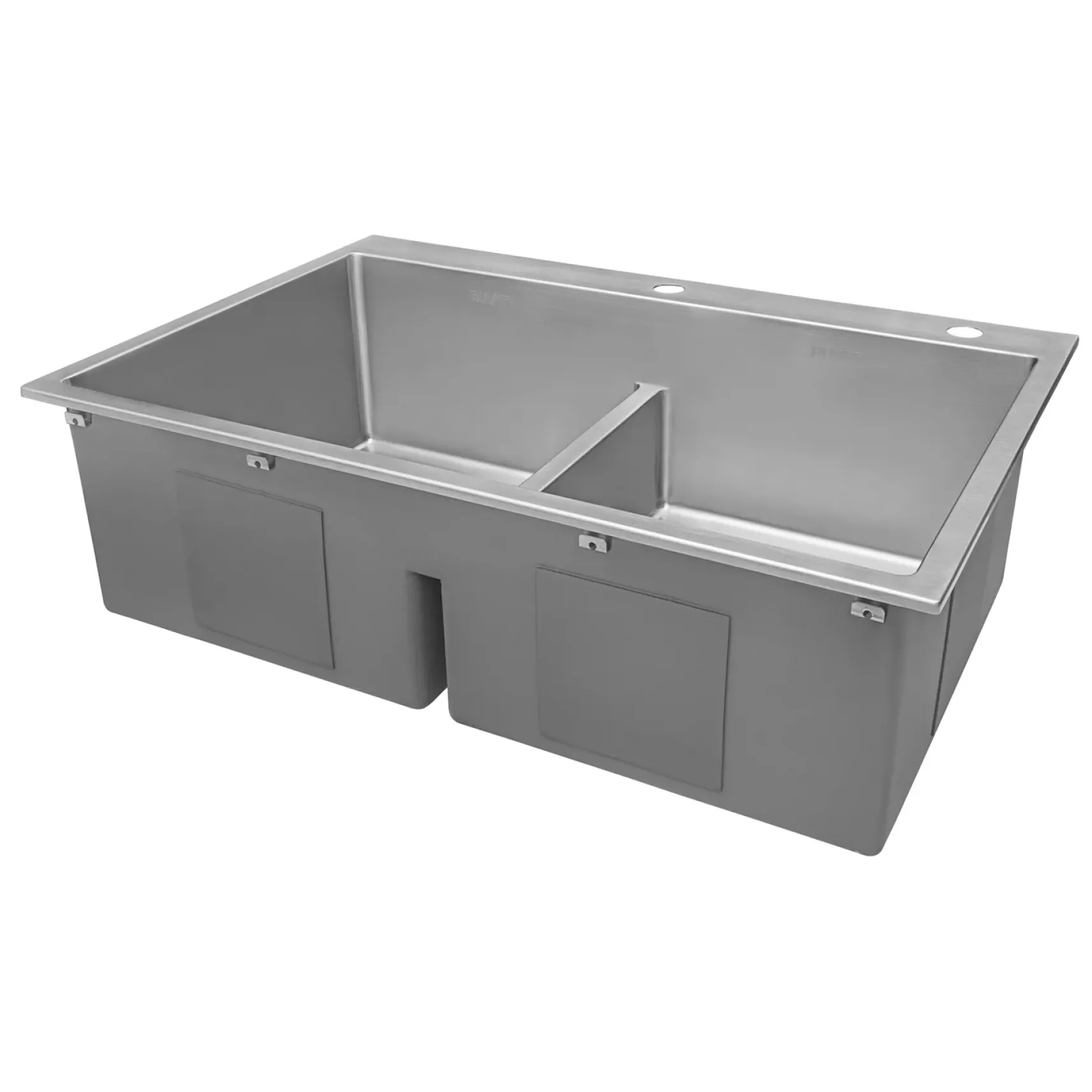 Ruvati Tirana Pro 33" Stainless Steel Kitchen Sink, 50/50 Double Bowl, 16 Gauge, Rounded Corners, RVH8051