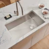 Ruvati Tribeca 32" Slope Bottom Offset Drain Reversible Undermount Stainless Steel Kitchen Sink, 16 Gauge, RVH7490