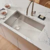 Ruvati Tribeca 27" Slope Bottom Offset Drain Undermount Stainless Steel Kitchen Sink, 16 Gauge, RVH7470