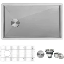 Ruvati Tribeca 36" Slope Bottom Offset Drain Reversible Undermount Stainless Steel Kitchen Sink, 16 Gauge, RVH7497