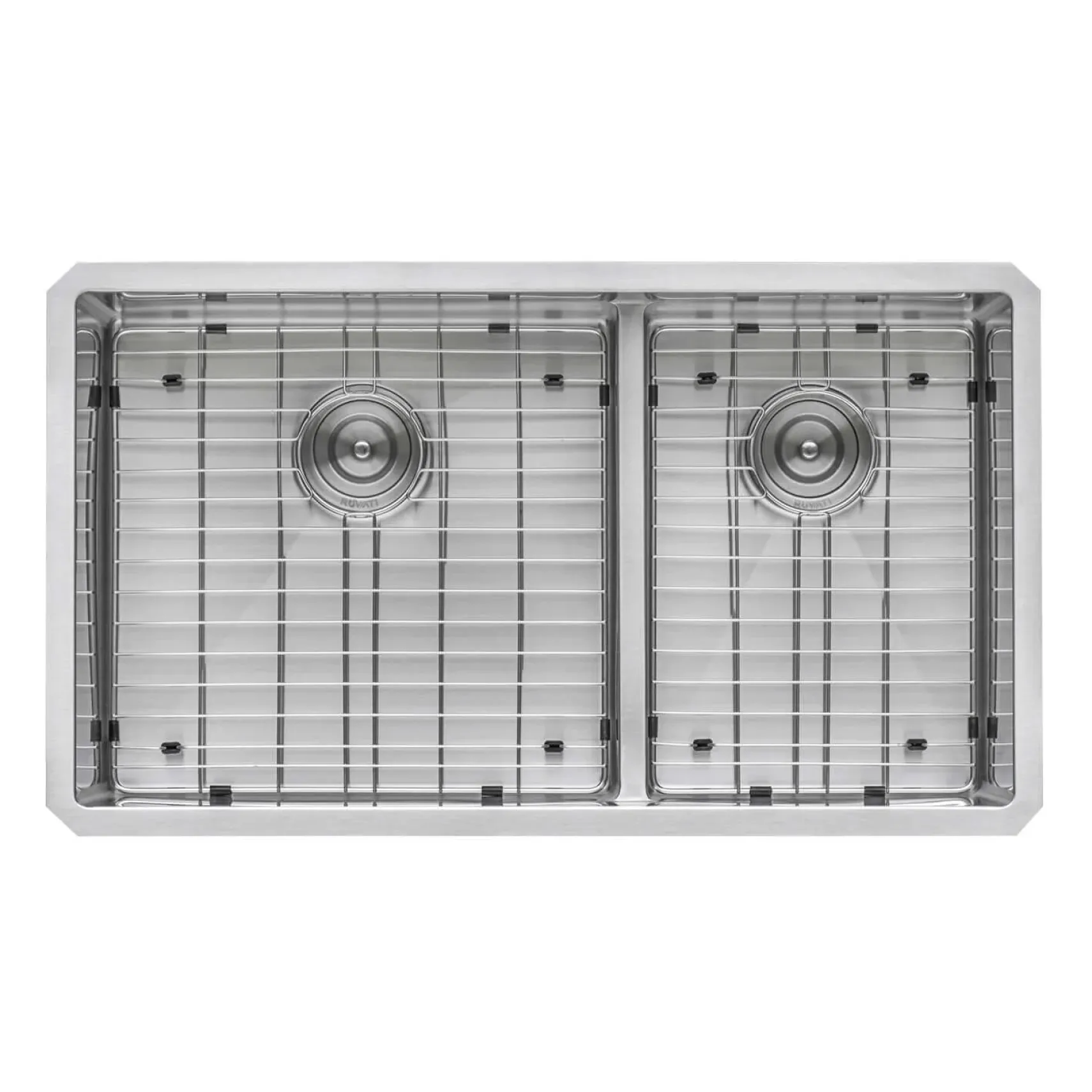 Ruvati Urbana 30" Undermount Stainless Steel Kitchen Sink, 60/40 Low Divide Double Bowl, 16 Gauge, Rounded Corners, RVH7357