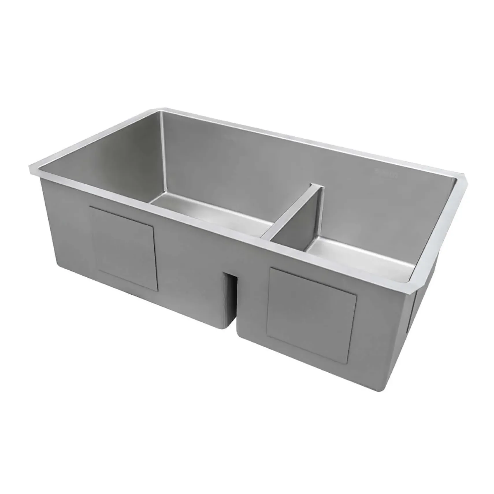 Ruvati Urbana 30" Undermount Stainless Steel Kitchen Sink, 60/40 Low Divide Double Bowl, 16 Gauge, Rounded Corners, RVH7357
