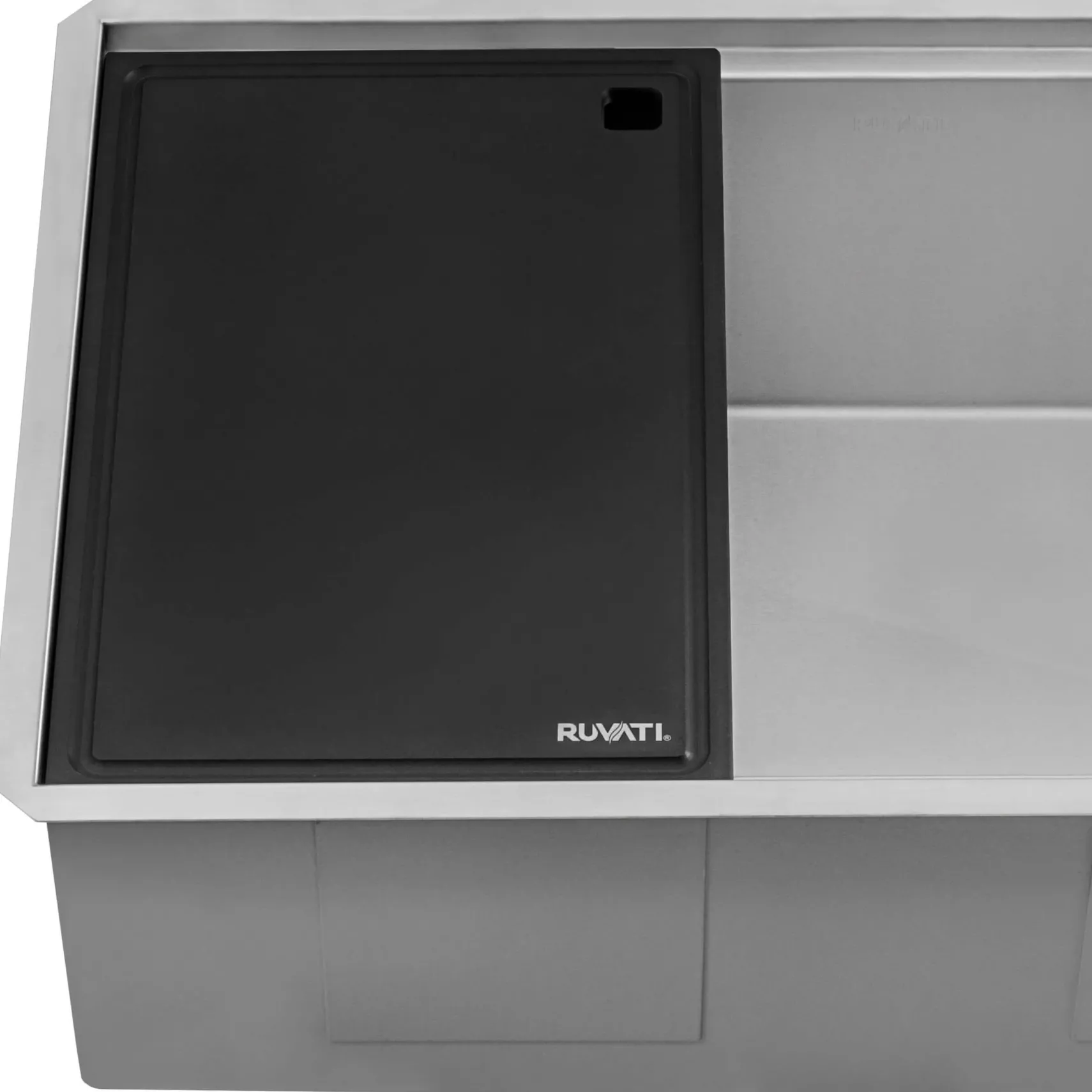Ruvati Veniso Nova 30" Slope Bottom Offset Drain Undermount Stainless Steel Workstation Kitchen Sink, 16 Gauge, RVH8584