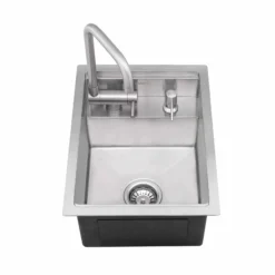 Ruvati Vienna 15" x 20" Stainless Steel RV Sink With Concealed Faucet and Soap DIspenser, 16, RVH8272ST