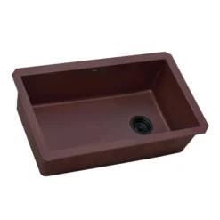 Ruvati 32 x 19 inch epiGranite Undermount Granite Composite Single Bowl Kitchen Sink, Carnelian Red, RVG2033RD