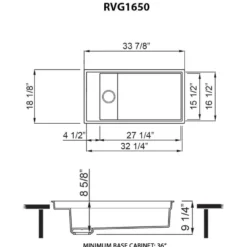 Ruvati 18 x 34 inch Granite Composite Workstation Kitchen Sink epiStage Dual Mount Single Bowl, White, RVG1650WH