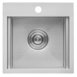 Ruvati 15 x 15 inch Marine Grade T-316 Workstation Topmount RV Boat Outdoor Sink Stainless Steel, RVQ5215