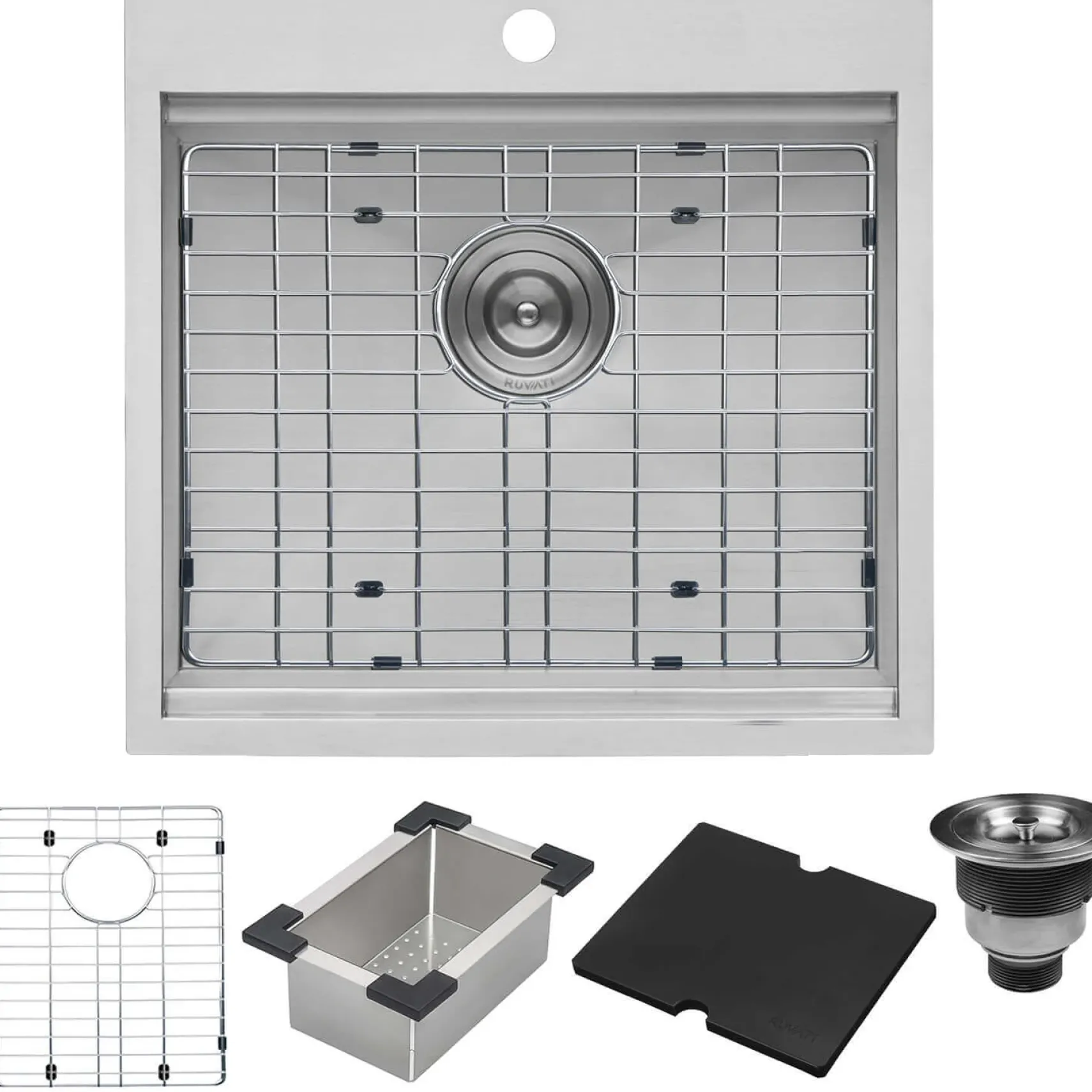 Ruvati 21 x 20 inch Outdoor Workstation Sink T-316 Marine Grade Topmount Stainless Steel BBQ, RVQ5221