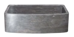 33" Smoke Brown Limestone Farmhouse Kitchen Sink, Curved Front, Single Bowl, Reversible, KFCF332210SB-NLP-BLN