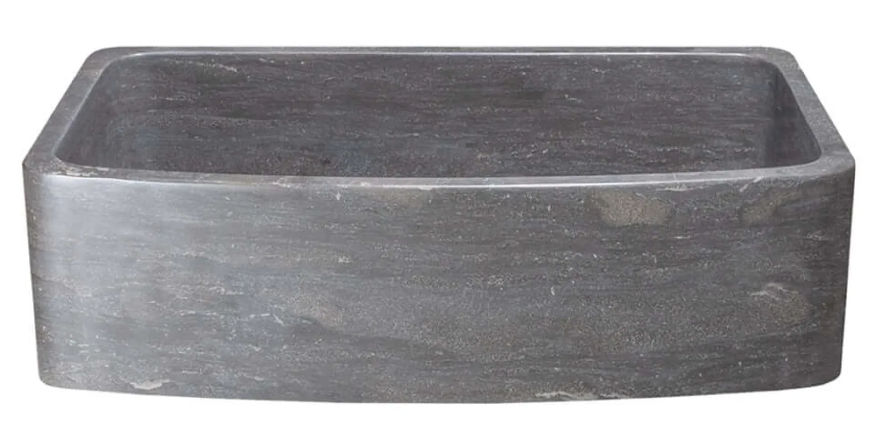 36" Smoke Brown Limestone Farmhouse Kitchen Sink, Curved Front, Single Bowl, Reversible, KFCF362210SB-NLP-BLN