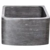 17" Smoke Brown Limestone Farmhouse Kitchen Sink, Curved Front, Reversible, KFCF171810-BLN