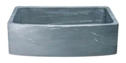 33" Soapstone Farmhouse Sink, Curved Reversible Apron Front, Charcoal Marquina, KFCF332210SB-NLP-CMS