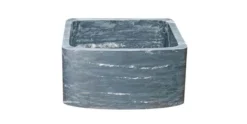 17" Soapstone Farmhouse Sink, Curved Reversible Apron Front, Charcoal Marquina, KFCF171810-CMS