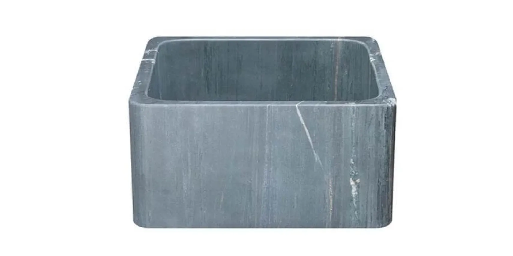 17" Soapstone Farmhouse Sink, Smooth Reversible Apron Front, Charcoal Marquina, KF171710-CMS